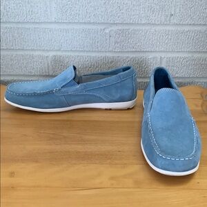 Rockport adiPRENE by Adidas Men's Size 10 Sky Blue Suede Loafers Shoes Anti Slip